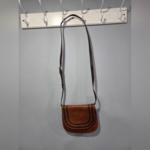 Tignanello Classic Boho Leather Saddle Bag Purse
